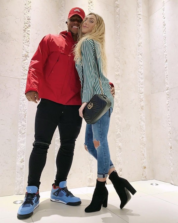 A picture of Saquon Barkley with his girlfriend, Anna Congdon.